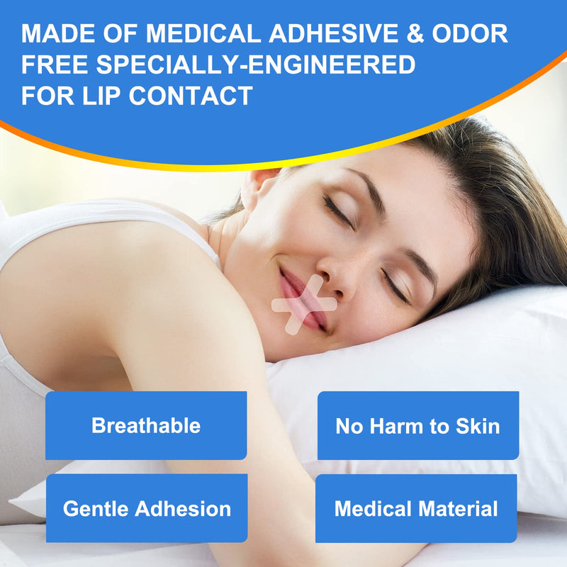Sleep Strips, 120 Pcs Advanced Gentle Mouth Tape for Nose Breathing, Less Mouth Breathing, Anti Snoring Mouth Strips for Men Women, Stop Snoring Solution Device, Improved Nighttime Sleeping - NewNest Australia