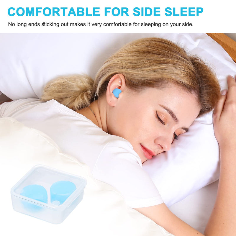 Reusable Silicone Ear Plugs, Waterproof Noise Cancelling Ear Plugs for Sleeping, Shooting, Airplanes, Concerts, Mowing, 22dB Highest NRR Blue - NewNest Australia