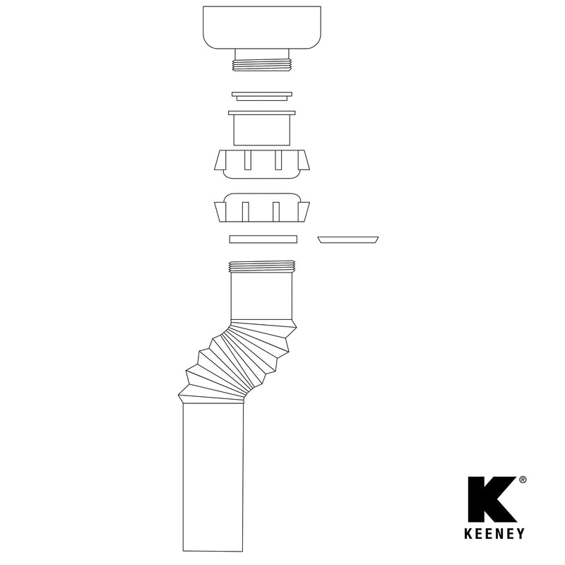 Plumb Pak PP812-7 Flex 'N Fix Tailpiece/Extension Tube, 7" x 1-1/2 inlet - NewNest Australia