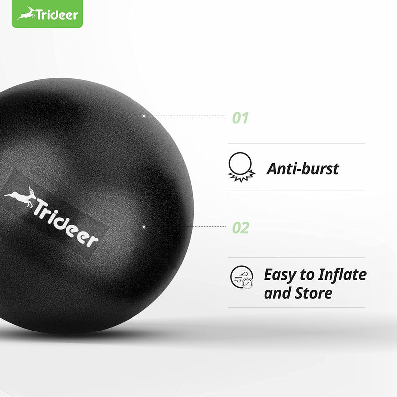 Trideer Pilates Ball, Barre Ball, Mini Exercise Ball, 9 Inch Small Bender Ball, Pilates, Yoga, Core Training and Physical Therapy, Improves Balance (Home & Gym & Office) Black - NewNest Australia
