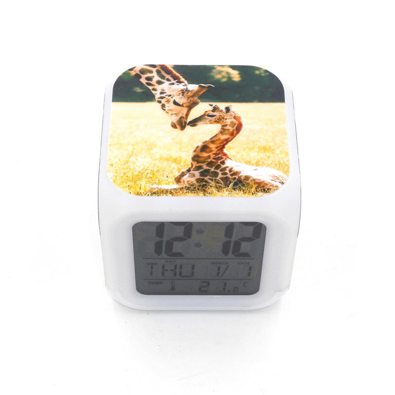 NewNest Australia - EGS New Giraffe Family Animal Digital Alarm Clock Desk Table Led Alarm Clock Creative Personalized Multifunctional Battery Alarm Clock Special Toy Gift for Unisex Kids Adults 