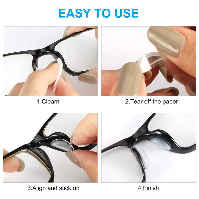 SURMAP Eyeglass Nose Pads, Soft Silicone Adhesive Glasses Nose Pad, Anti-Slip Heighten Air Chamber Nose Pads for Full Plastic Frames, 10 Pairs (Black) 10 Black Pairs - NewNest Australia