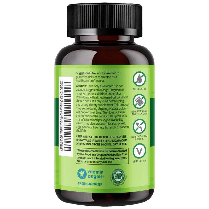 NATURELO Vegan DHA and Omega 3 Supplement from Algae and Chia Seed Oil for Heart, Brain and Joint Health - No Fish, Gelatin, or Artificial Sweeteners - 60 Gummies - NewNest Australia