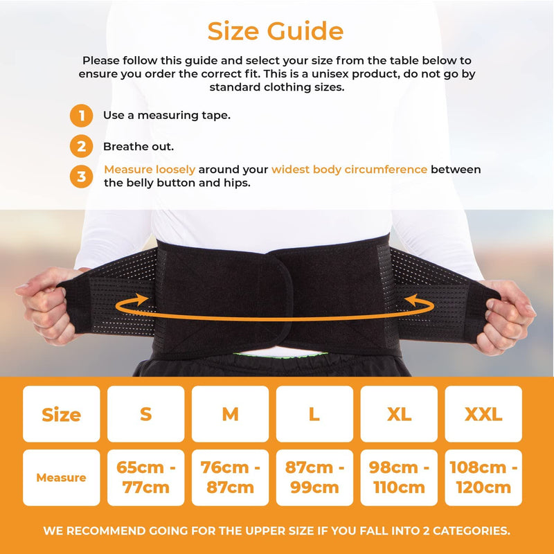 LyfeFocus Premium Adjustable Lower Back Support Belt for Men & Women - Breathable Lumbar Support Brace Supplied with Reusable Hot Cold Pack for Pain & Muscle Tension Relief (Check Size Table: Medium) M (Pack of 1) - NewNest Australia
