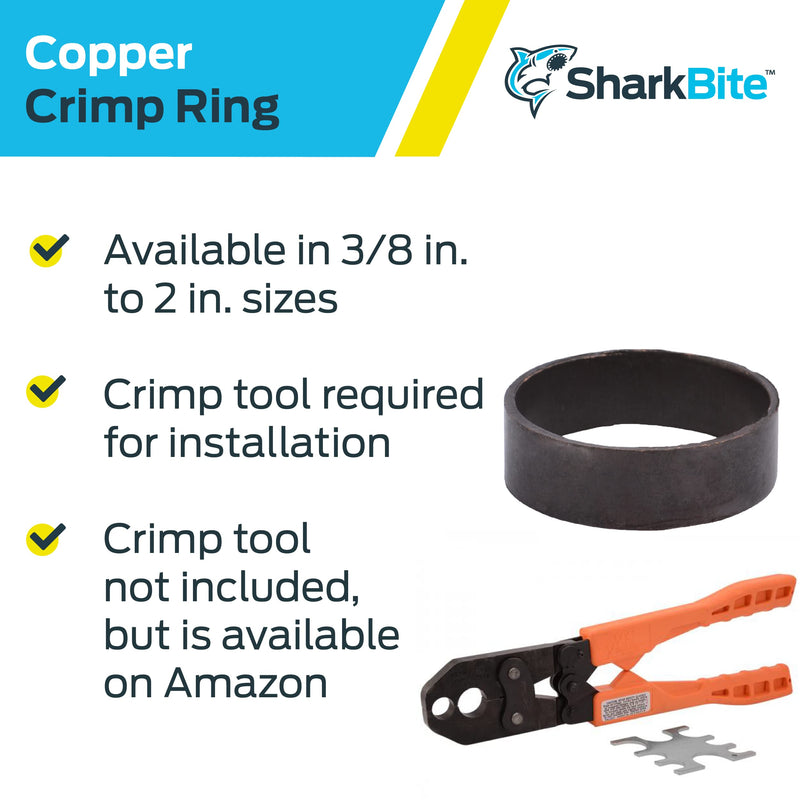 SharkBite 23104CP25 PEX PEX Pipe Crimp Ring, 1 Inch, Plumbing Fittings, 25 Pack Pack of 25 - NewNest Australia