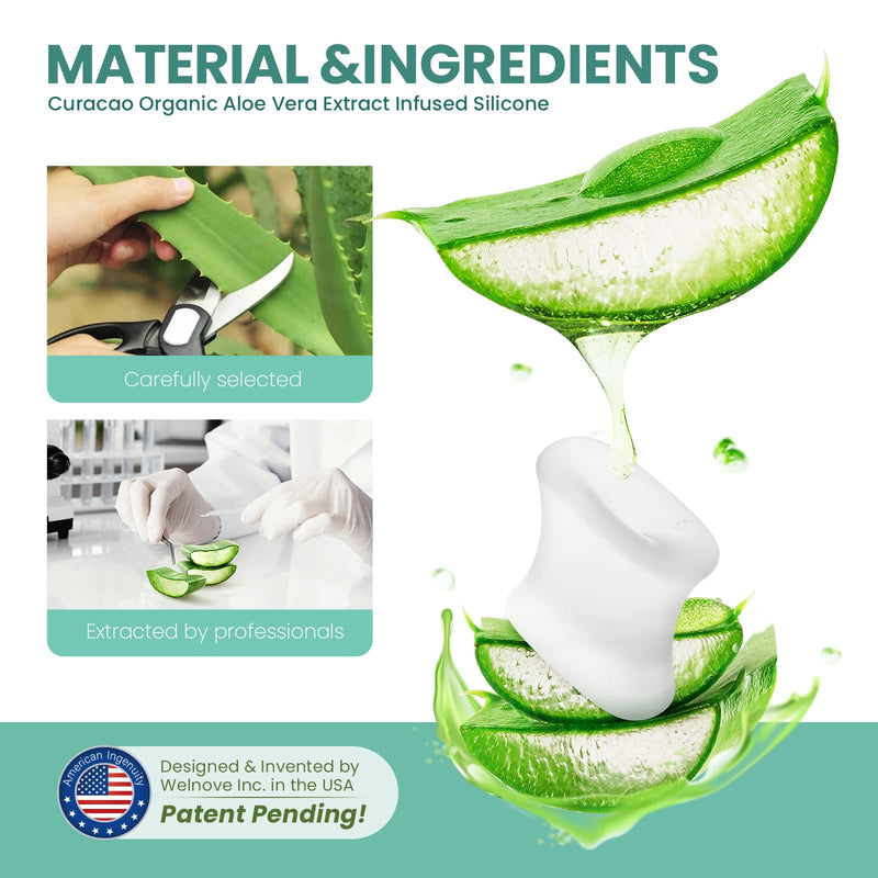 Welnove Gel Toe Separators and Bunion Toe Spacers - 12 Pack Toe Spacers with Aloe Vera Extract Infused - Silicone Bunion Corrector for Curled Toes and Overlapping Toes, Calluse Clear(Aloe Vera) - NewNest Australia