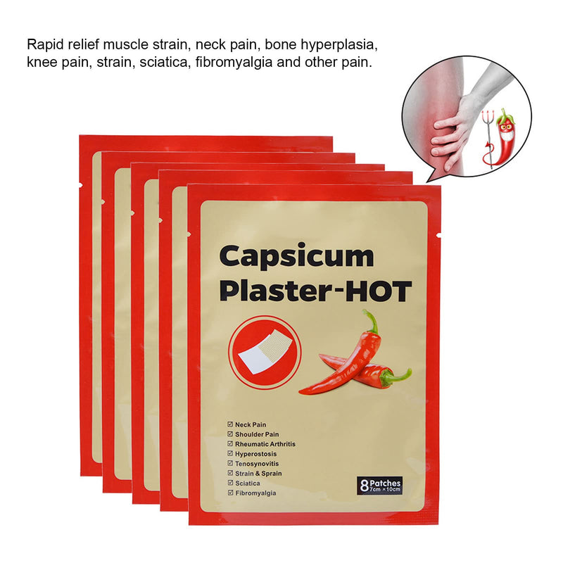 Capsicum Stickers Capsaicin Pain Relief Patches, Pain Patches Heat Patches 40 Pieces Self Adhesive Heat Pads Chinese Medicinal Paprika Patches Heat Patch Chinese Pain Relief Patches - NewNest Australia