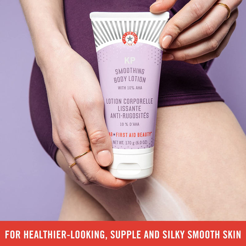 First Aid Beauty KP Smoothing Body Lotion Chemically Exfoliates and Moisturizes with 10% Lactic Acid (AHA), Urea, Colloidal Oatmeal and Ceramides ñ 6 oz - NewNest Australia