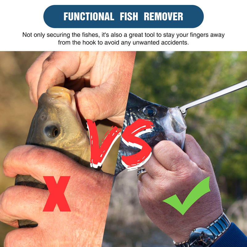 2 Pieces Stainless Steel Fish Hook Remover Fishing Extractor Freshwater and Saltwater Hooker Tool for Fishing, 11-1/2 inch - NewNest Australia