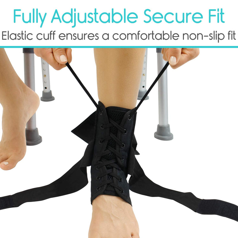 Vive Lace Up Ankle Brace - Men, Women Foot Support Stabilizer Compression Sleeve - Sprained Adjustable Leg Splint - Sprain Rolled Immobilizer Wrap Guard for Running, Volleyball, Basketball, Soccer (S) Small (Pack of 1) - NewNest Australia