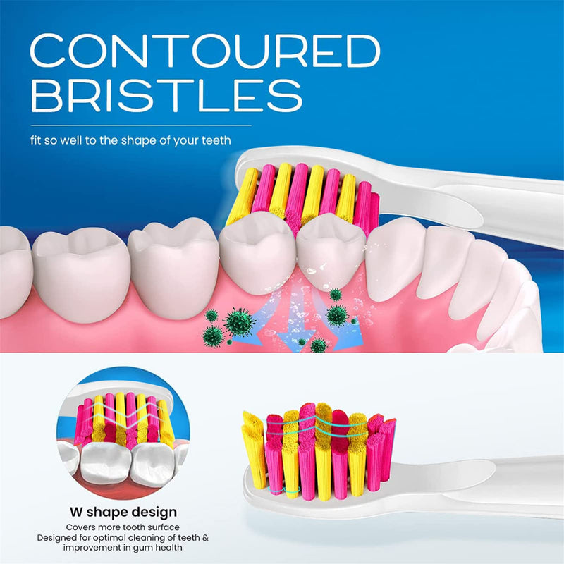 Electric Toothbrush Heads 5pc Compatible for Fairywill Fairy Will Fairywell D7/D8/FW507/FW508/FW551/917/959/2011/Seago SG-E9 SG-507 SG-958 Dupont Bristles Brush Replacements (5 Pink Heads) 5 Pink Heads - NewNest Australia