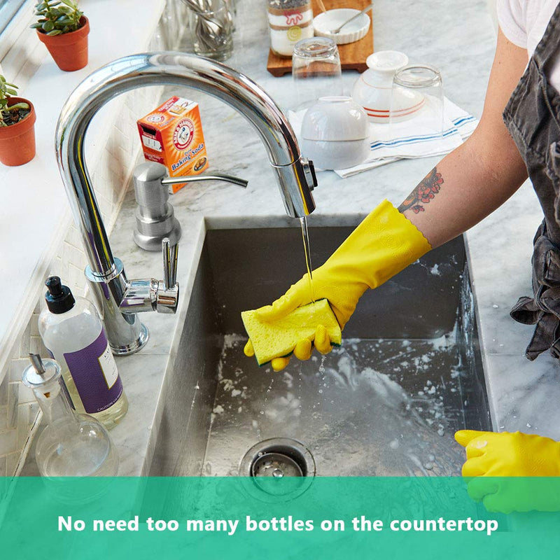 Soap Dispenser for Kitchen Sink, Built in Sink Soap Dispenser (Brushed Nickel), Countertop Soap Dispenser Pump with 47" Extension Tube kit, No Need to Fill Little Bottle Again (Longer Thread Shaft) - NewNest Australia