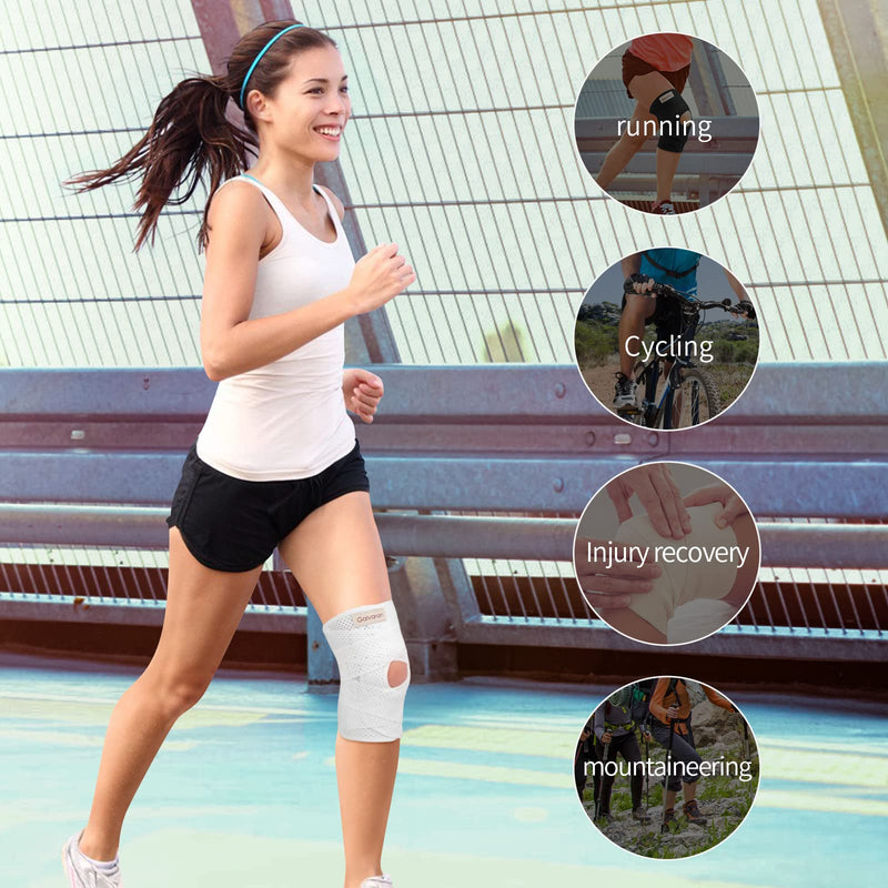 Galvaran Knee Brace with Side Stabilizers for Meniscal Tear Knee Pain ACL MCL Arthritis Injuries Recovery, Breathable Adjustable Knee Support for Men and Women Large White - NewNest Australia