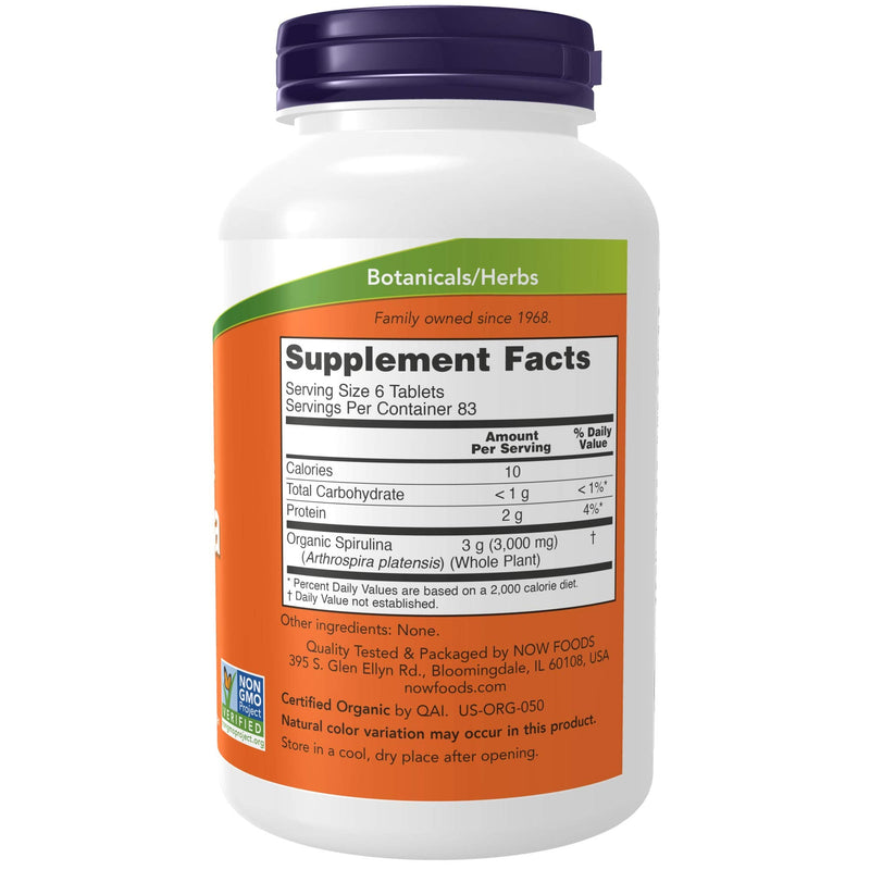 Now Foods Organic Spirulina Tablets, 500 - NewNest Australia