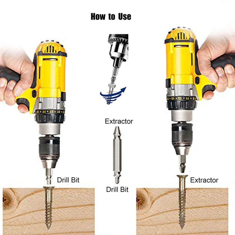 Damaged&Stripped Screw Extractor Remover Tool and Drill Bit Set. Broken Bolt Extractor and Screw Remover Set of 6 Pcs - NewNest Australia