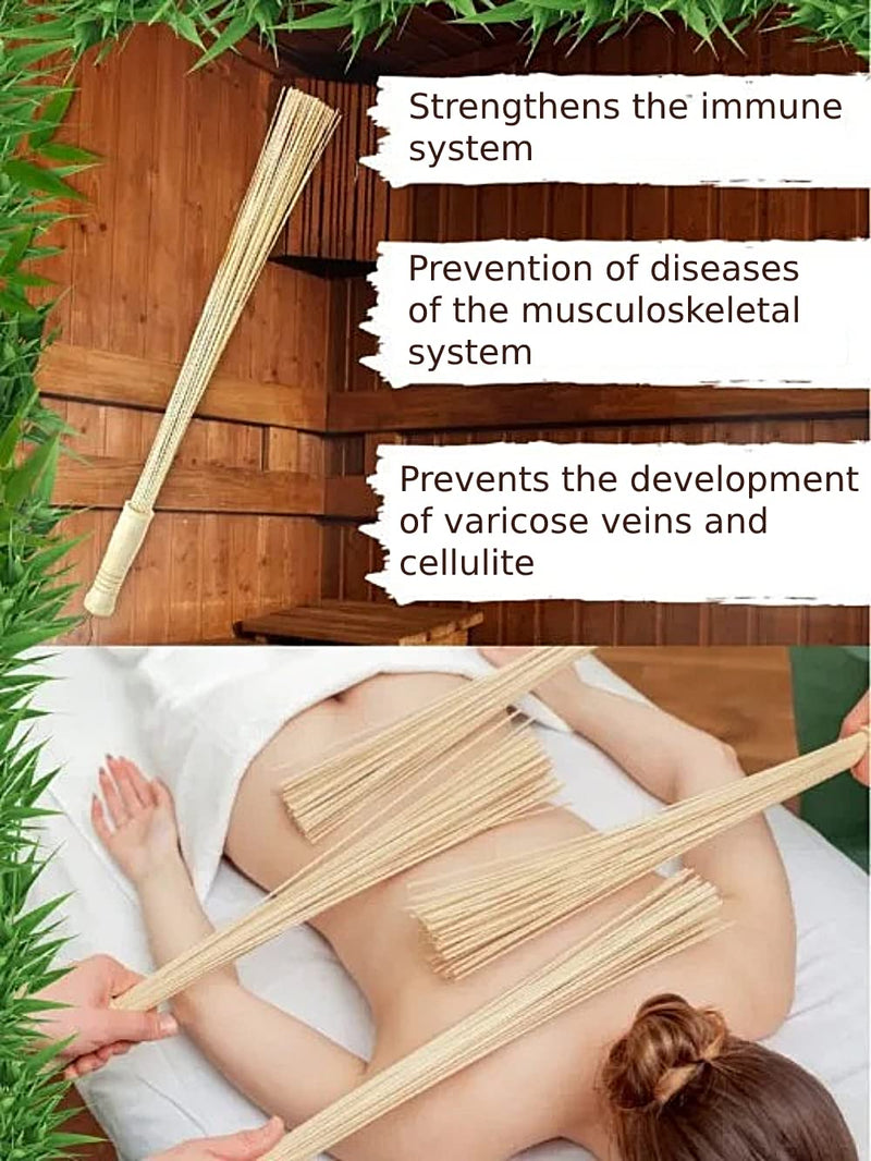 Massage Bamboo Broom for Sauna and Banya - Relaxing Massage Cellulite Massager - Asian Massage Tools for SPA - NewNest Australia