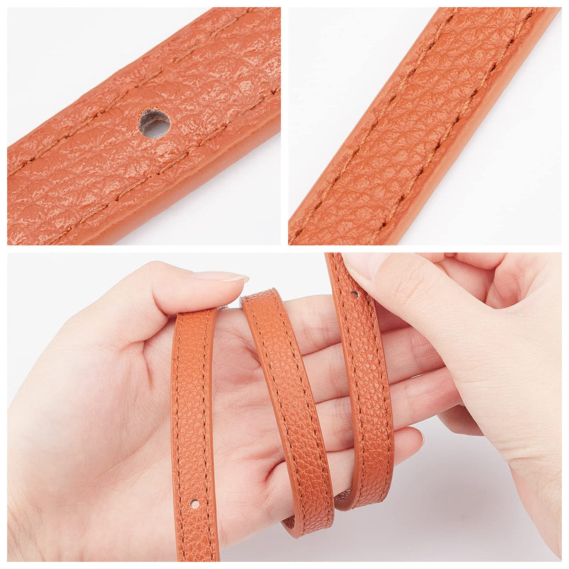 WADORN 8pcs Leather Bag Strap Replacement, 22.6 Inch Handmade Leather Purse Handles Belt Shoulder Bag Strap Handbag Strap with Rivets DIY Purse Making Supplies(0.47inch Wide) - NewNest Australia