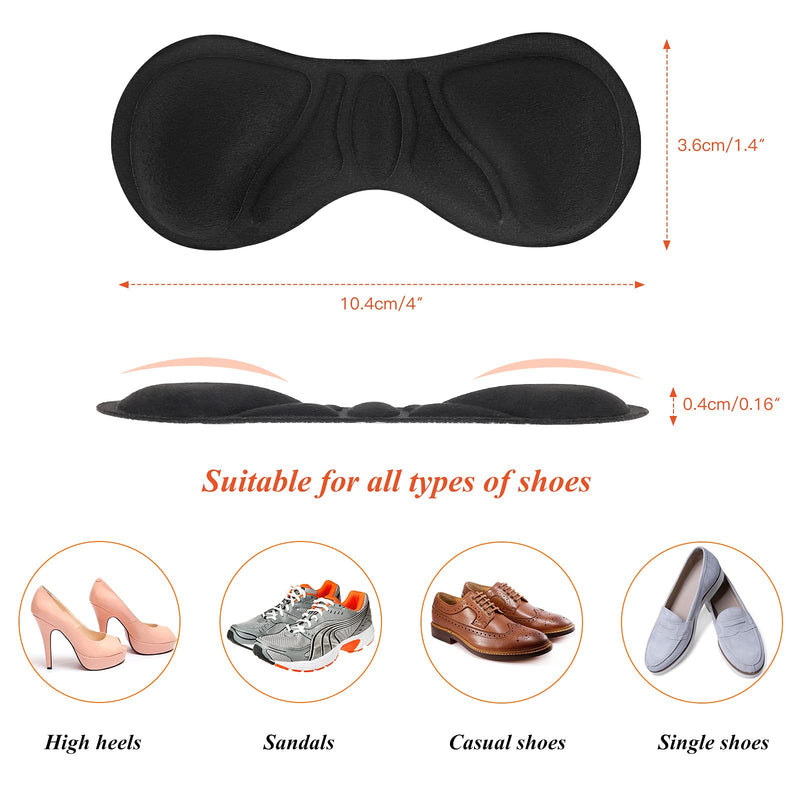 OOTSR Black Heel Pads Self-Adhesive Cushion Inserts, 4 Pairs Premium Heel Grips for Sneaker Shields Foot Protectors Anti Slip Back of Loose Heel Shoes for Preventing Heel Slipping Black Heel Cushion Pads - NewNest Australia