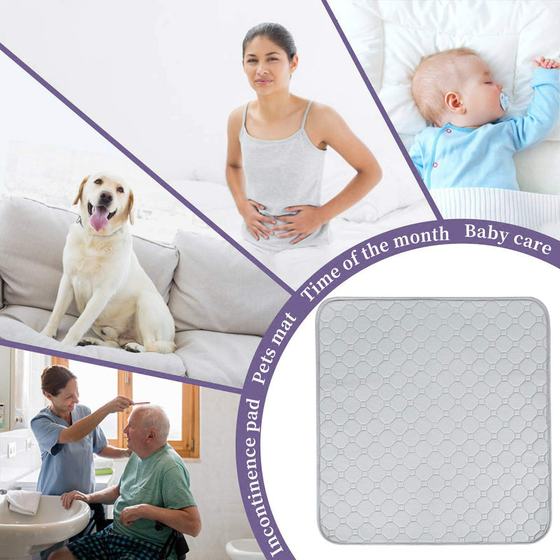 Waterproof Seat Pad Absorbent Incontinence Pad Washable Reusable Seat Protector Pad Four Layers Healthcare Chair Pad Non-Slip Under Pad for Men Women Baby Senior and Pet,22"X21" Grey - NewNest Australia
