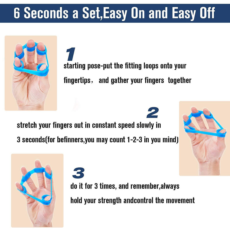Hand Grip Strengthener, Finger Exerciser, Grip Strength Trainer (6 PCS) NEW MATERIAL Forearm grip workout, Finger Stretcher, Relieve Wrist & Thumb Pain, Carpal tunnel, Great for Rock Climbing and More Hand Grip Strengthener - NewNest Australia