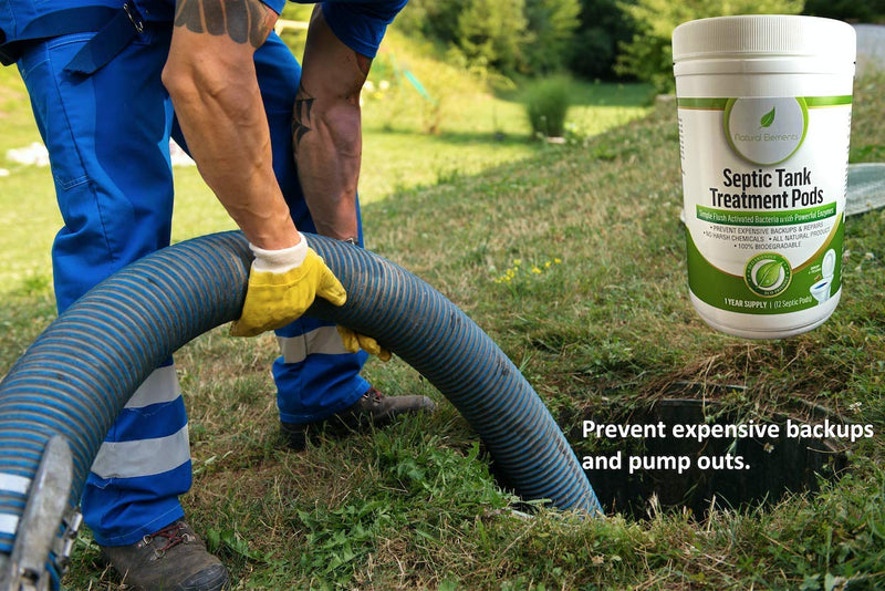 Natural Elements Septic Pods | 1 Year Supply | 12 Pods | Natural Bacteria and Enzymes | Prevent Backups and Maintain Tank Health - NewNest Australia