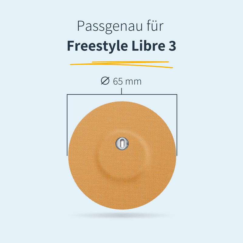 Mysweetstitch - 10 X Freestyle Libre 3 Plasters With Ventilation Hole - Made In Germany | Skin-Friendly, Waterproof, Breathable | Outer Diameter 60 Mm, Inner Diameter 6 Mm | Round | Tape Beige - NewNest Australia