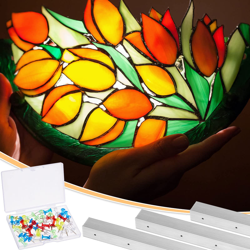 12 Pieces Layout Block System 12 Inch 6 Inch 3 Inch for Stained Glass Panels with 60 Mix Color Push Pins Stain Glass Tools and Supplies, 3 Sizes - NewNest Australia