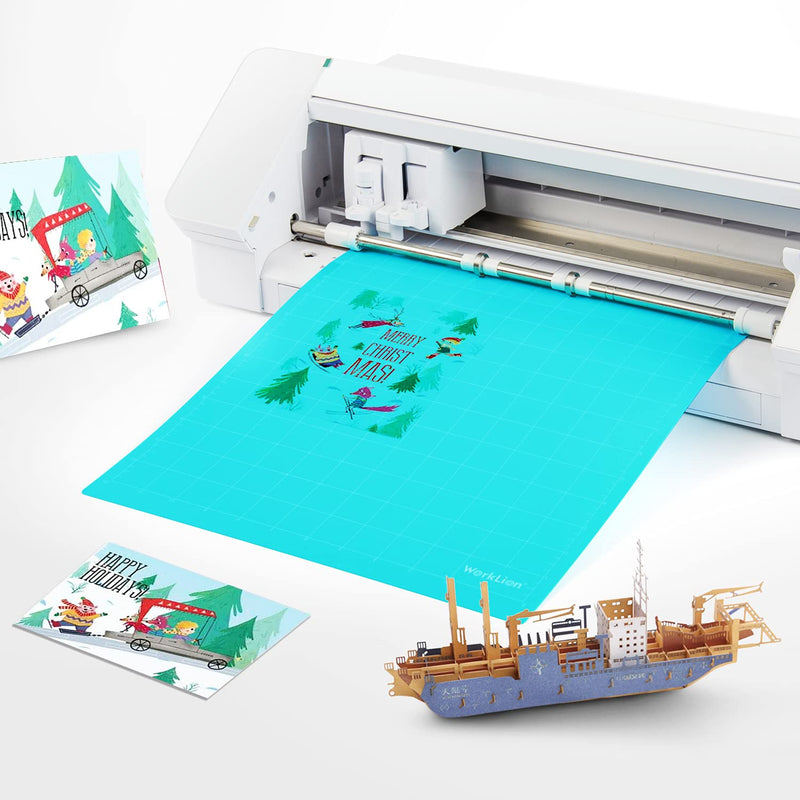 WORKLION LightGrip Cutting-Mat for Silhouette Cameo: (12x12 inch, 3 Mats) Light Adhesive Sticky Craft Vinyl Blue Cut Mats Replacement Accessories for Silhouette Cameo 4/3/2/1 Blue for Cameo 12''x12'' (3 Mats) - NewNest Australia
