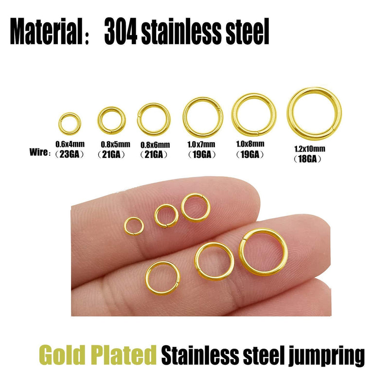 300 pcs Gold Plated Stainless Steel Split Rings Jump Rings Connector Rings for Jewelry Making Necklaces Bracelet Earrings Keychain DIY Craft (13297-Gold, 4mm) - NewNest Australia