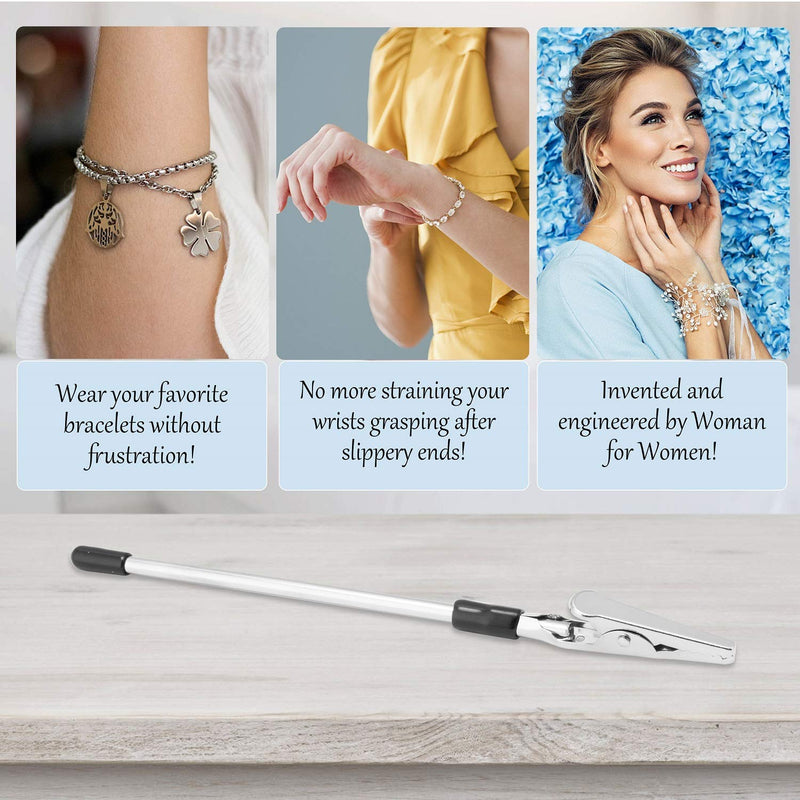 Miles Kimball Bracelet Tool Jewelry Helper - Fastening and Hooking Equipment for Necklace, Watch & Jewelry Clasps and Closures - Portable, Easy-to-Use, Made of Metal - Helps Prevent Wrist Strain - 6" - NewNest Australia