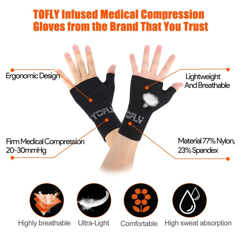 TOFLY® Wrist & Thumb Support Sleeve, 1 Pair Compression Arthritis Gloves for Unisex, Ideal for Carpal Tunnel, Wrist Pain & Fatigue, Sprains, RSI, Tendonitis, Hand Instability, Sports, Typing X-Large: 7.3 - 8.5" Wrist Circumference Beige - NewNest Australia