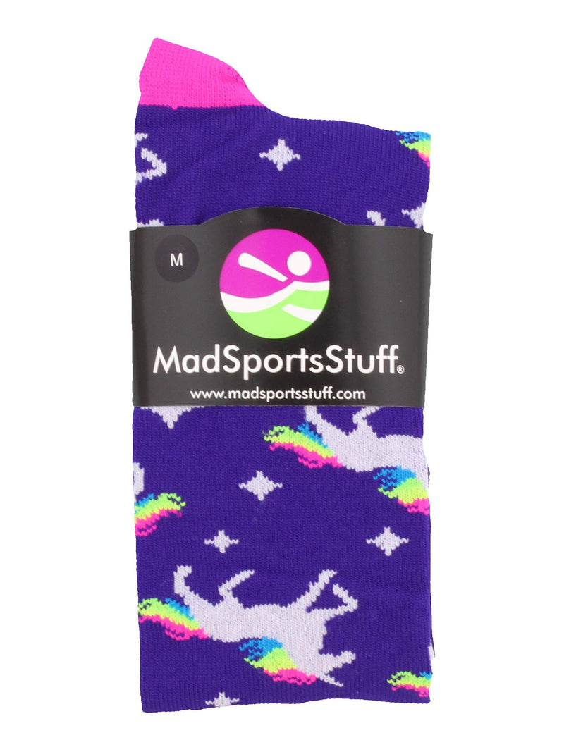 MadSportsStuff Neon Rainbow Unicorn Athletic Over the Calf Socks - for Softball Soccer - Youth and Adult Purple/Neon Pink Small - NewNest Australia