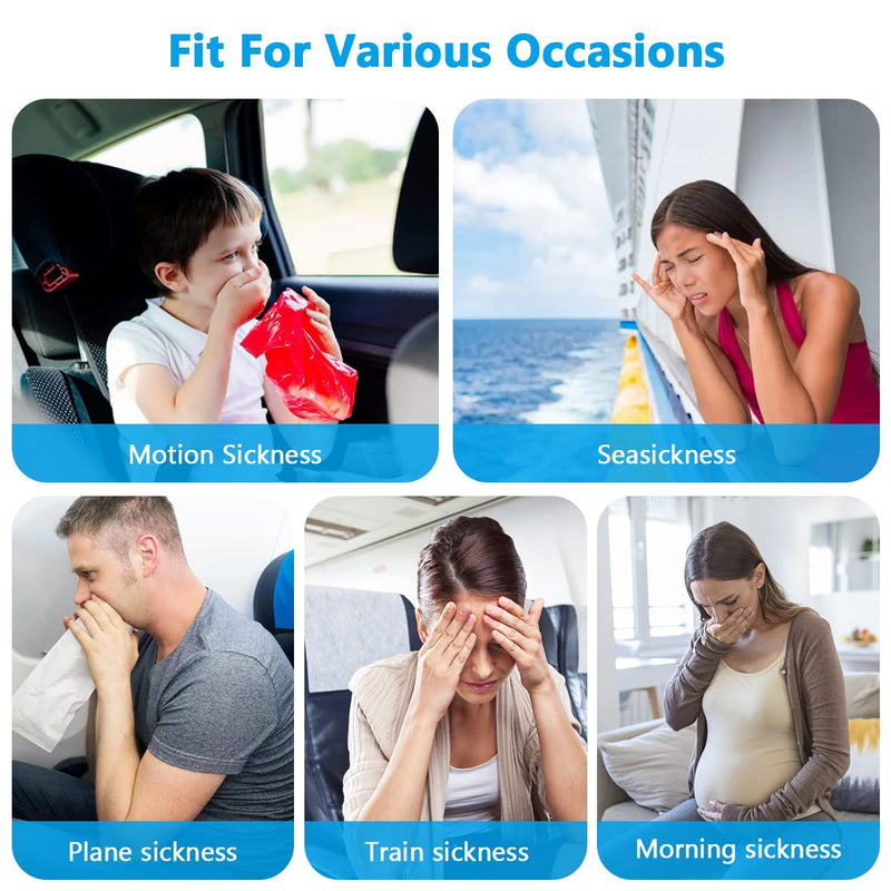 ACWOO Motion Sickness Wristbands, 6 Pairs Natural Sickness Bands for Kids & Adults, Anti-Nausea Wristbands for Car Sea Sickness, Relief Wristbans for Sea Flying Travel 6 Pair (Pack of 1) - NewNest Australia