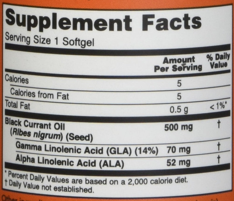 Now Foods Black Currant Oil 500 milligrams - 100 softgels (Pack of 2) - NewNest Australia