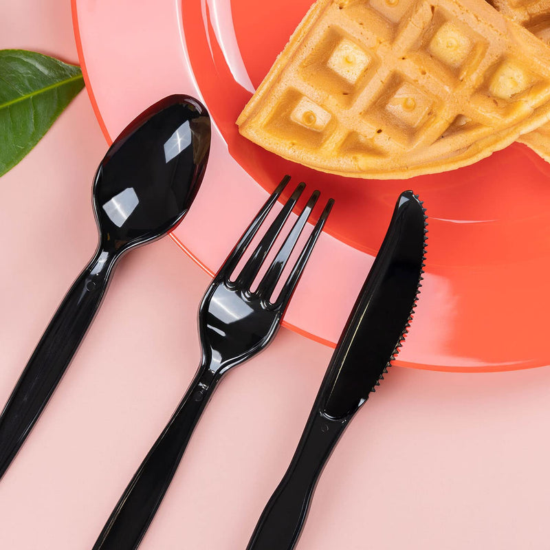 Disposable Forks, Plastic Forks, Pack of 100, Black, Disposable Utensils for Party Supply - NewNest Australia