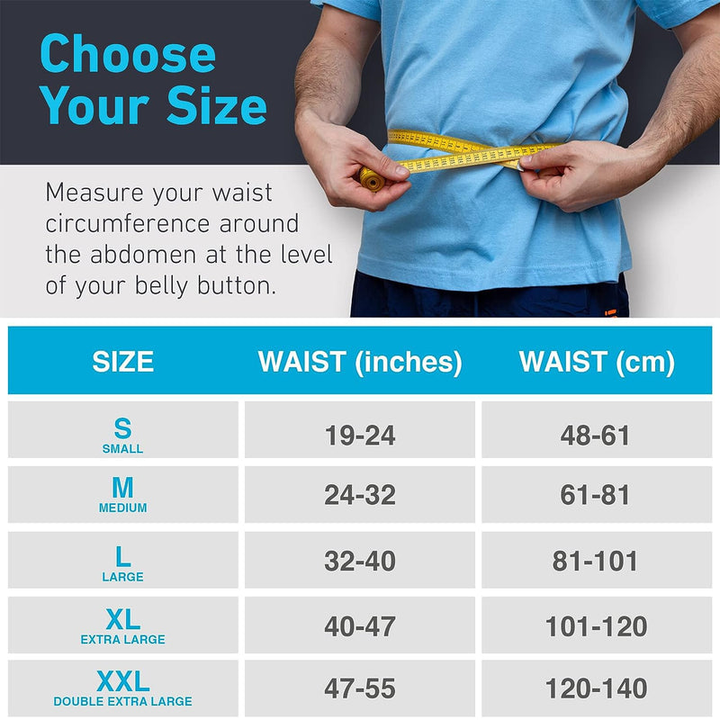 Clever Yellow Back Support Belt for Men and Women - Therapeutic Back Brace - Medical-Grade Lower Lumbar Belt Back Pain Relief Products for Men and Women - Blue, Large L (Waist Size: 32″-40″) - NewNest Australia