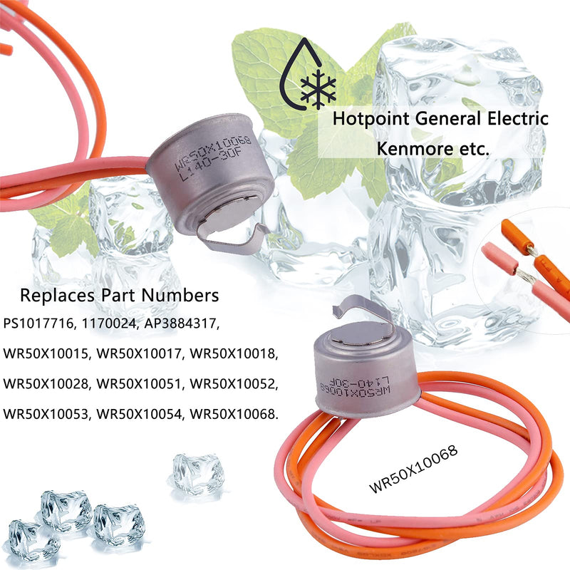 WR51X10055 Refrigerator Defrost Heater Replacements WR55X10025 Refrigerator Temperature Sensor WR50X10068 Defrost Thermostat Compatible with general Electric Hotpoint Refrigerators Replaces WR51X10030 1 - NewNest Australia