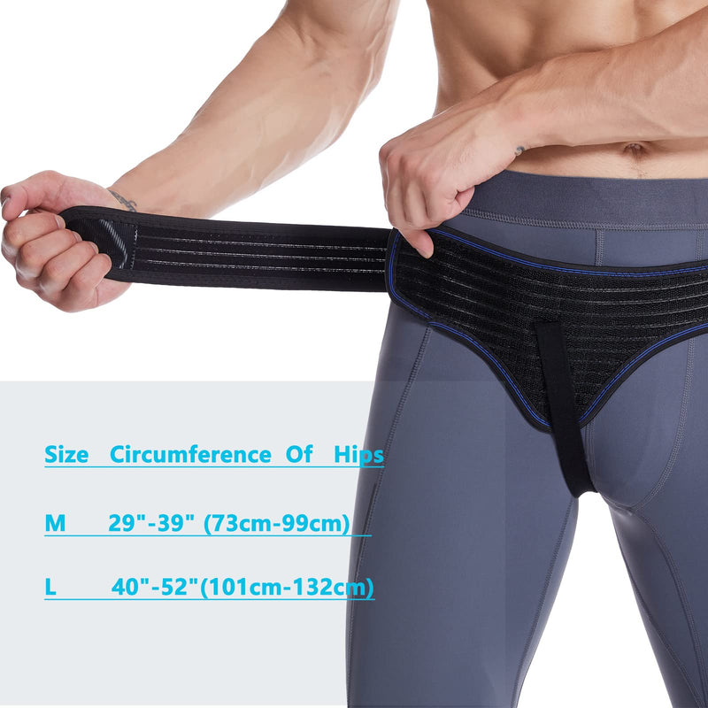 Male and Female Hernia Belt Truss Left or Right Support Groin Pain Truss with Removable Compression Pads for Pre or Post Surgery Scrotum, Femur, Comfort Adjustable Belt Hernia Protection… L(Fits waist 45"-56") - NewNest Australia