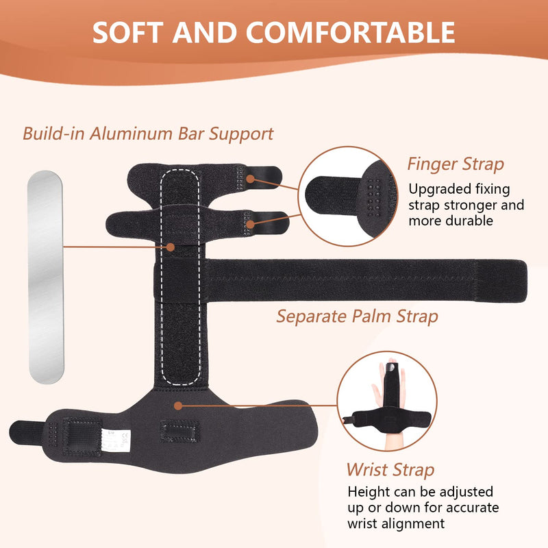 2 Finger Splint, Adjustable Finger Brace, Finger Metal Support for Broken Fingers, Mallet Finger Splints, Trigger Finger Straightener, Arthritis, Pain Relief, Injury, Fracture, Sprains(S/M) S/M - NewNest Australia