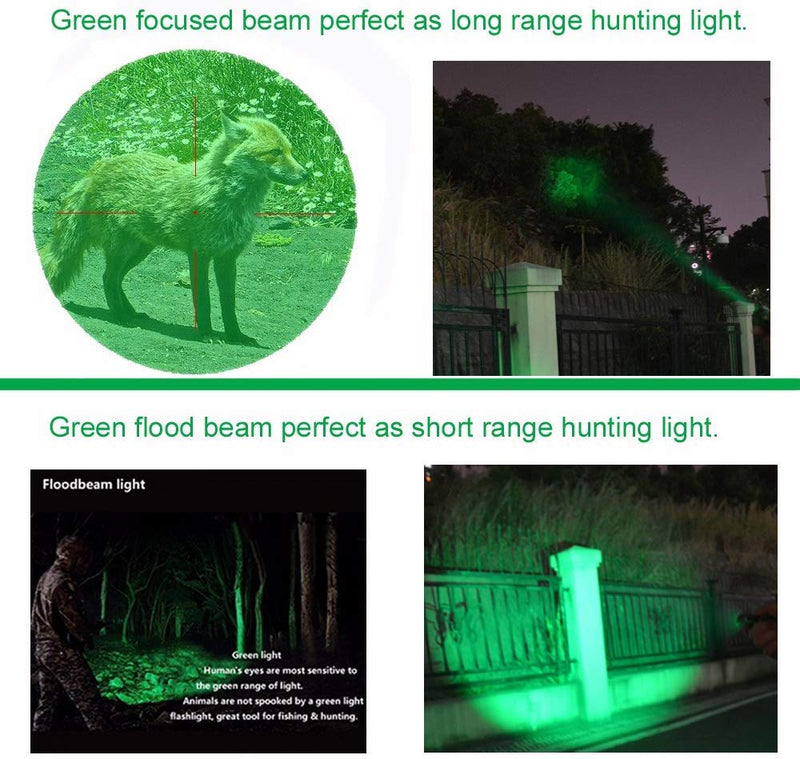 (Pack of 4) Single 1 Mode 150 Yard Green Hunting Light Flashlight LED Flashlight Green Light Coyote Hog Varmint Predator Light For Night Hunting Observation 1 Switch Mode and Black House - NewNest Australia