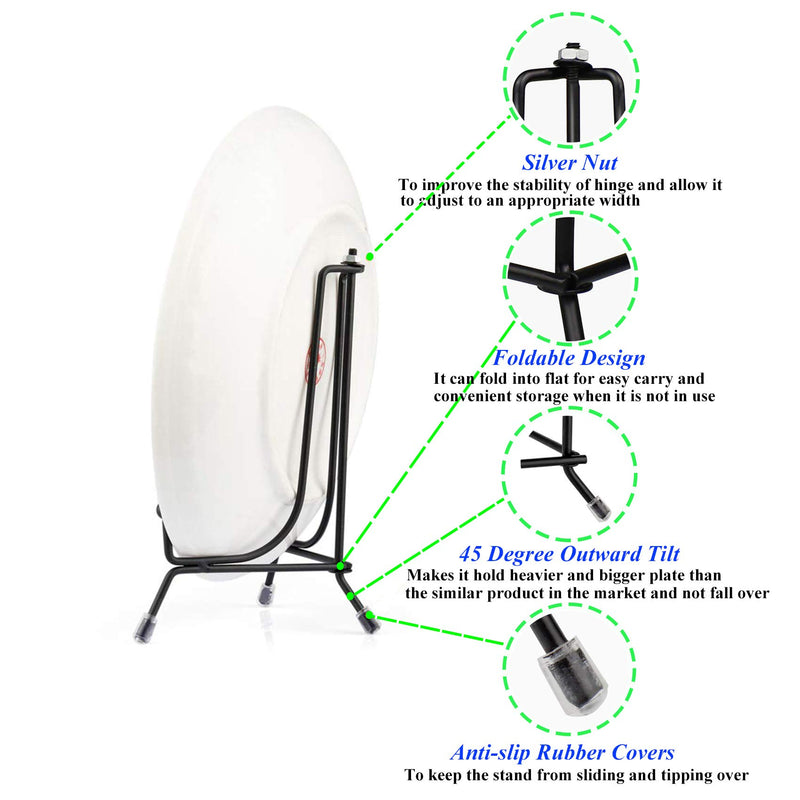 NewNest Australia - Fasunry 2 Pack Upgraded Plate Display Stands, 12 Inch Anti-Slip Iron Photo Holder Stands Book Display Stands, Compatible 13 to 18 Inch Decorative Plates, Picture Frames and Artworks 
