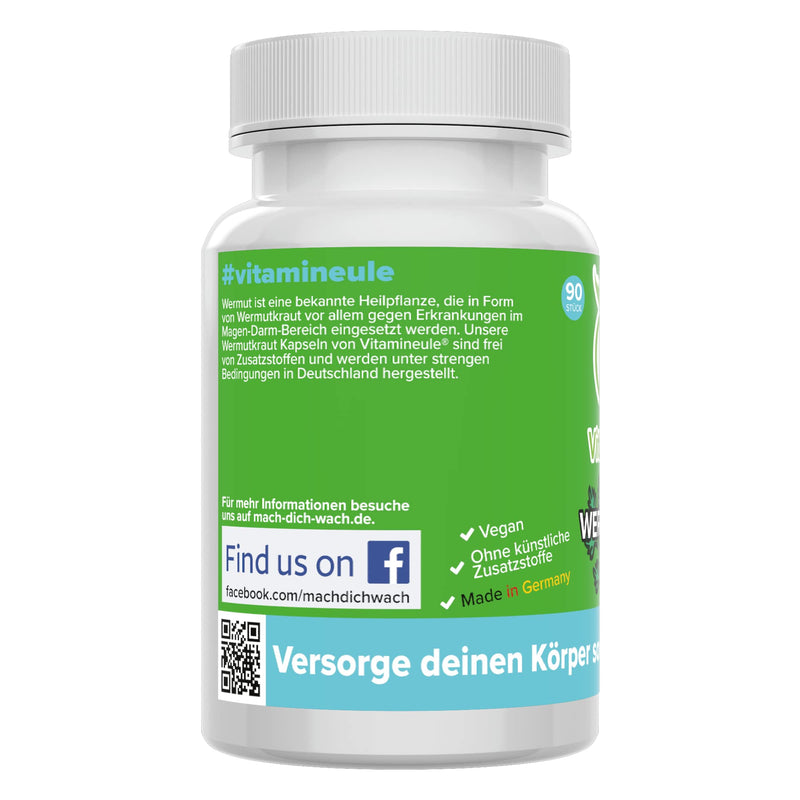 Wormwood Capsules ‚ High Dose ‚ 500 Mg Extract (4:1) ‚ Equivalent To 1600 Mg Wormwood Powder ‚ Quality From Germany ‚ No Additives ‚ Vegan ‚ Laboratory Tested ‚ For Appetite & Digestion ‚ Vitamineule - NewNest Australia