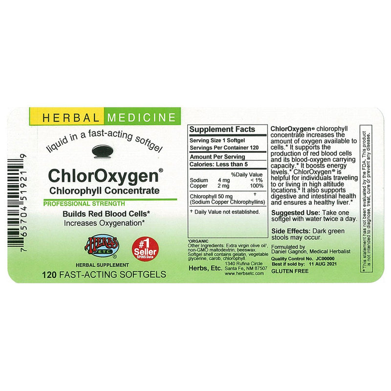 Chloroxygen® Chlorophyll Concentrate: 120-Count Softgels 120 Count (Pack of 1) - NewNest Australia