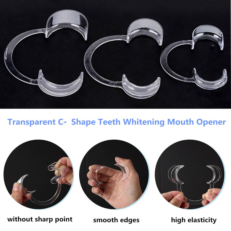 Dental Cheek Retractor, 12 Pcs C Shape Autoclavable Mouth Opener for Teeth Whitening, 3 Sizes Clear Lip Cheek Retractor for Dentist Party Mouth Guard Speak Out Challenge Game - NewNest Australia