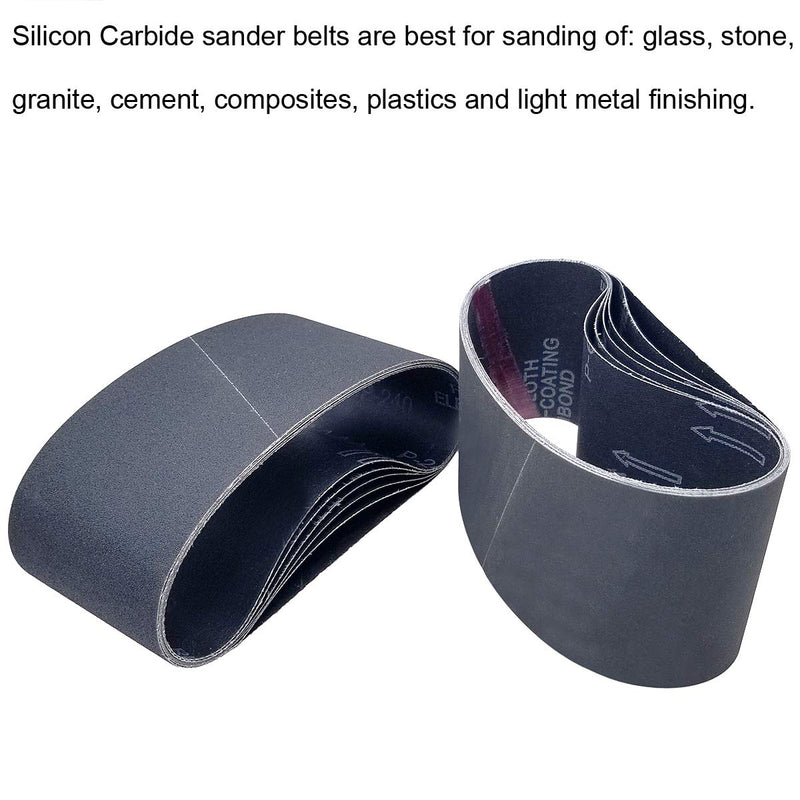 Sackorange 12 PCS 4 x 24 Inch High Performance Silicon Carbide Sanding Belts - 3 Pcs Each of 400 600 800 and 1000 Grits Premium Knife Sharpening Sanding Belts (4 x 24 inch) - NewNest Australia