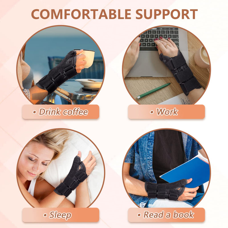 Scurnhau Wrist Thumb Spica Support Brace, Carpal Tunnel Splint, Night Sleep Stabilizer for De Quervain's Tenosynovitis, Tendonitis, Arthritis, Trigger Thumb, Sprain, Fits Unisex, S/M Right - NewNest Australia