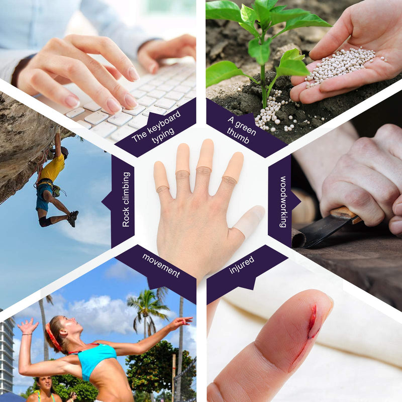 Finger Protection Silicone Gel Finger Cots Thumb Protection (12 Pieces), Finger Sleeves, Finger Bandages For Hand Czema, Finger Cracks, Finger Arthritis And More. - NewNest Australia