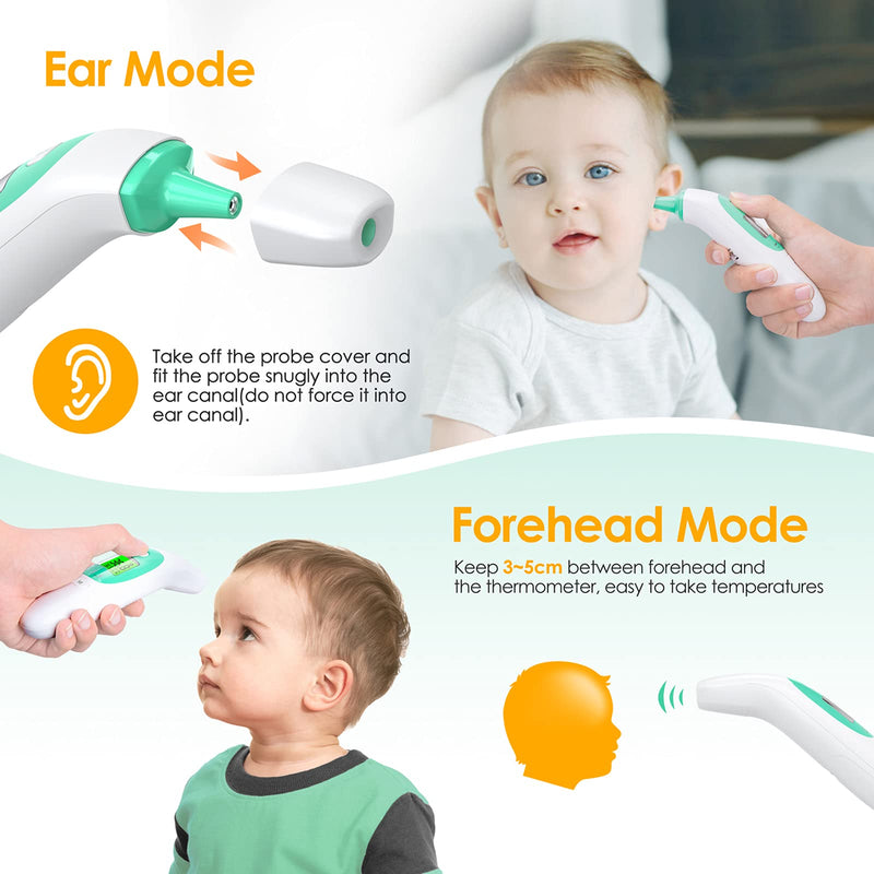 Infrared Digital Ear and Forehead Thermometer, KKmier Non Contact Medical Temperature Thermometer for Adults Children Baby and Object Surface High Temperature Alarm CE - NewNest Australia