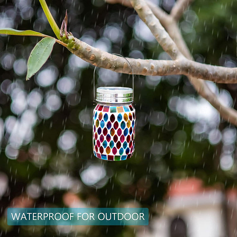 Mosaic Solar Lights Outdoor Hanging Lanterns, Rechargeable Mosaic Solar Lanterns， Outdoor Waterproof Solar Night Lights Table Lamps for Decorations Art Deco - NewNest Australia