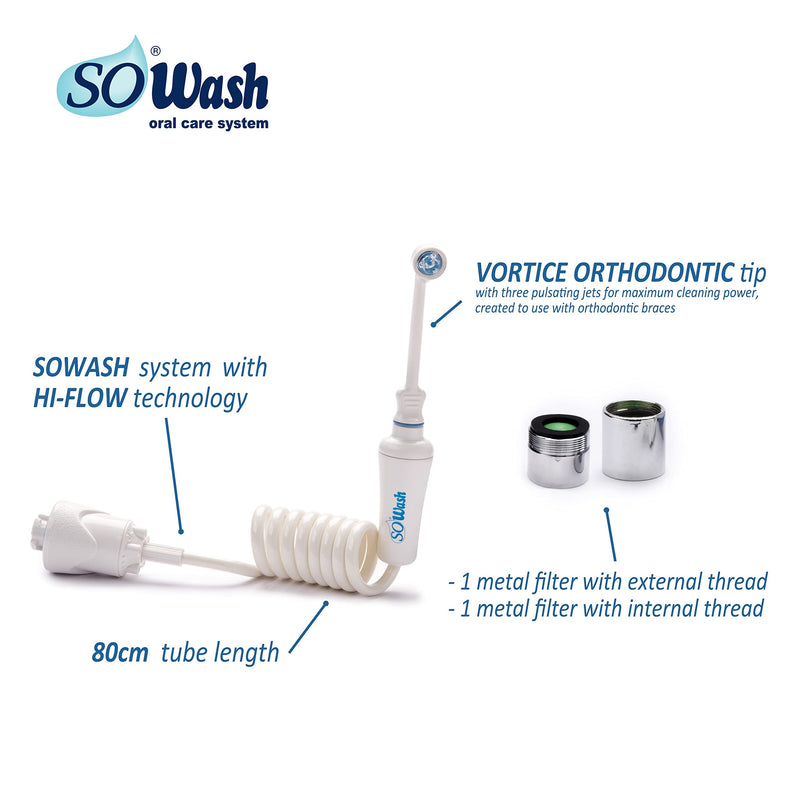 SoWash oral irrigator | VORTICE ORTHODONTIC | Connects to the faucet | Oral irrigator without batteries and electricity | Italian product - NewNest Australia